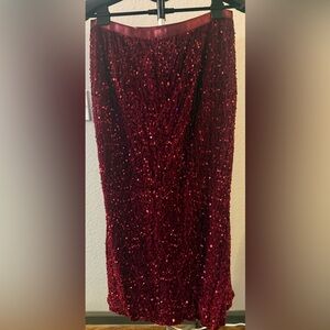 Burgundy Sequin Skirt